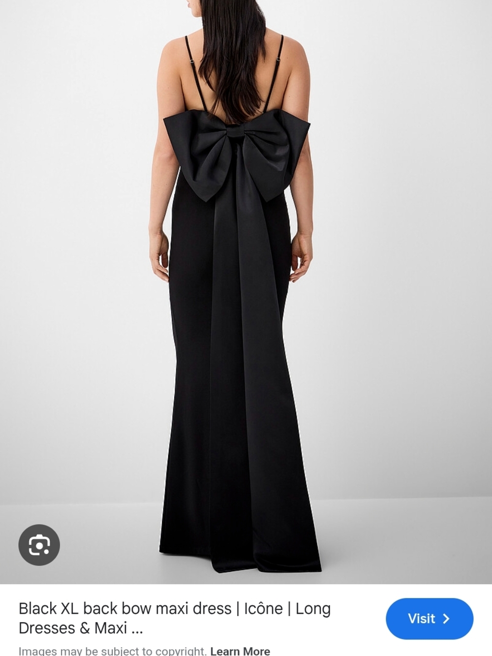 Simons Black Maxi Dress with Oversized Back Bow